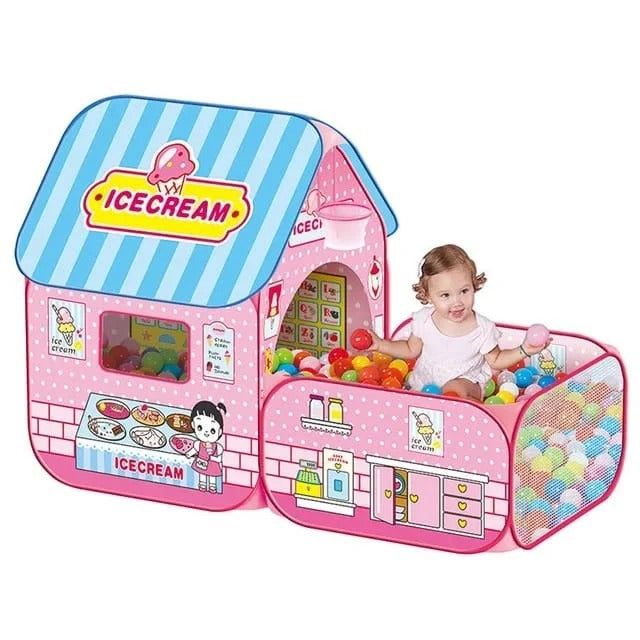 PopTent Kids Ice Cream Play Tent with 5 Colorful Balls