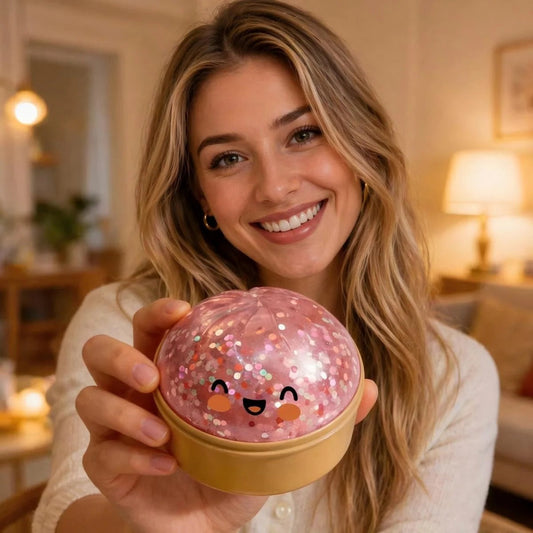 Pink Glitter Ice Cream Cone Squishy Toy