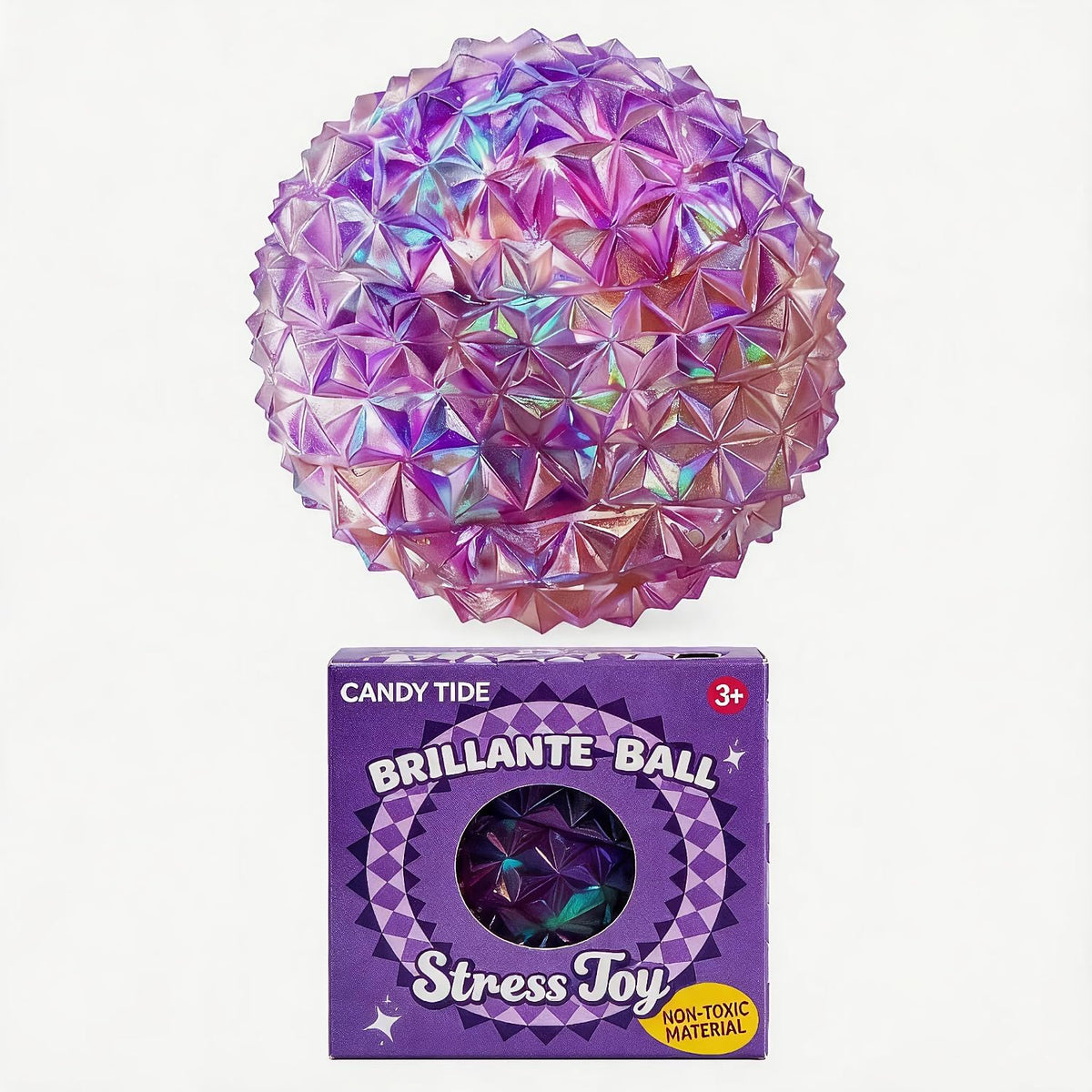 Brilliant Ball Stress Toy – Colorful Sensory Squeeze Ball