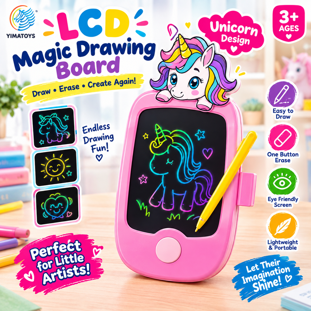 LCD Magic Drawing Board – Unicorn Design