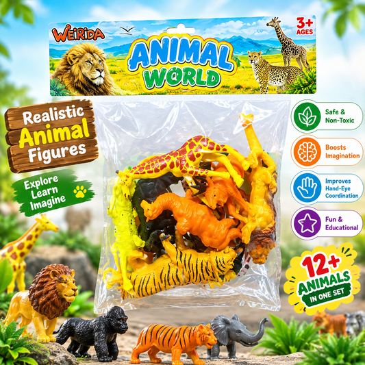 🦁 Animal World – 12+ Animal Figures