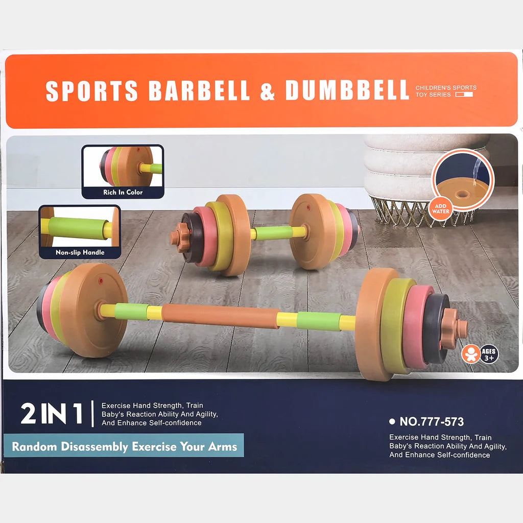 2-in-1 Adjustable Children's Sports Barbell & Dumbbell Set