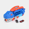 2-in-1 Transforming Dinosaur Transporter and Racing Track