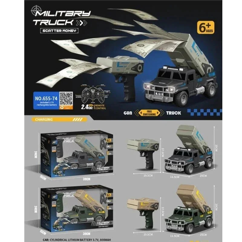 Remote Control Military Car With Money Spraying & Smoke Effect