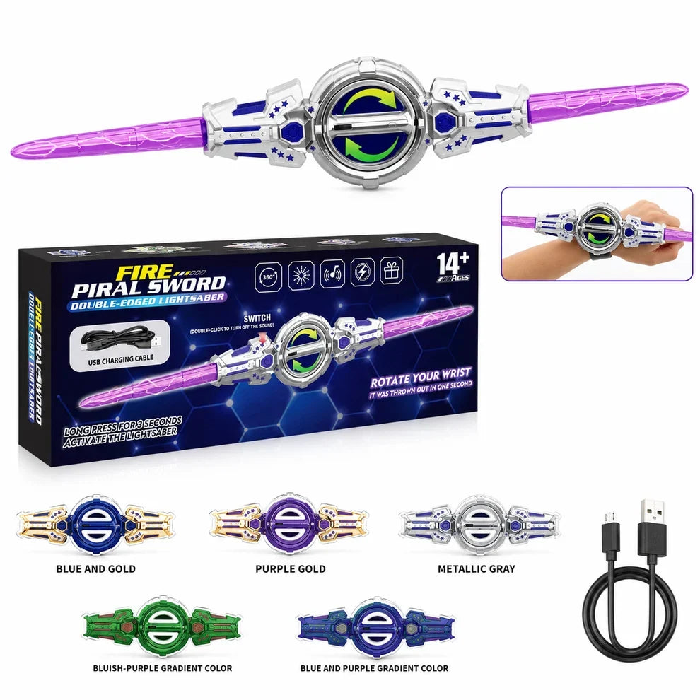 Dual-Head Rotating Sword With Light & Sound