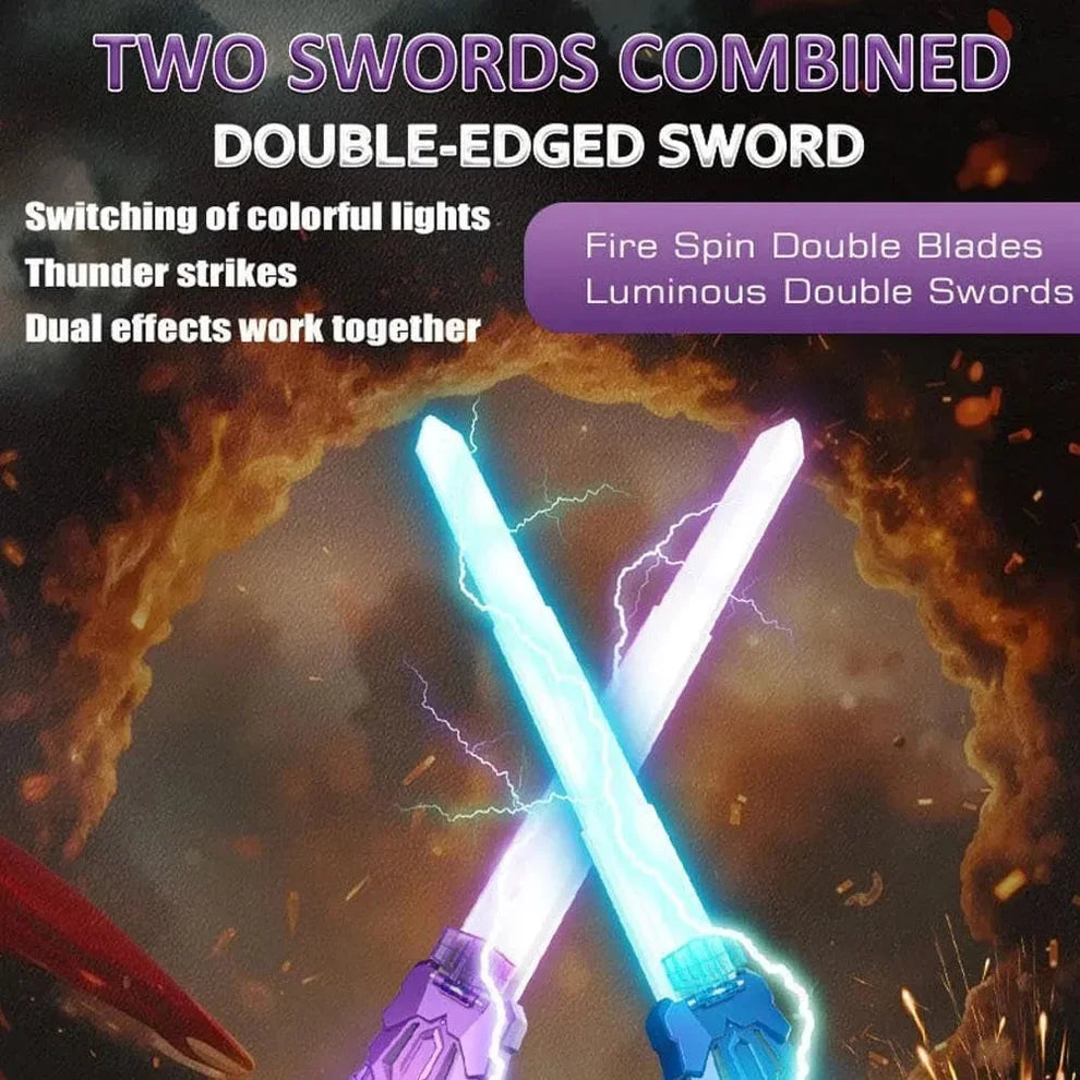 Dual-Head Rotating Sword With Light & Sound