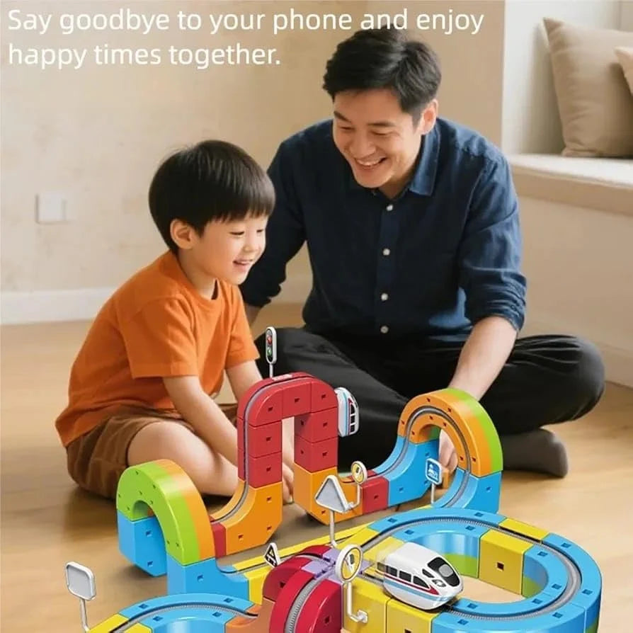DIY Magnetic Rail Train Track Set for Kids