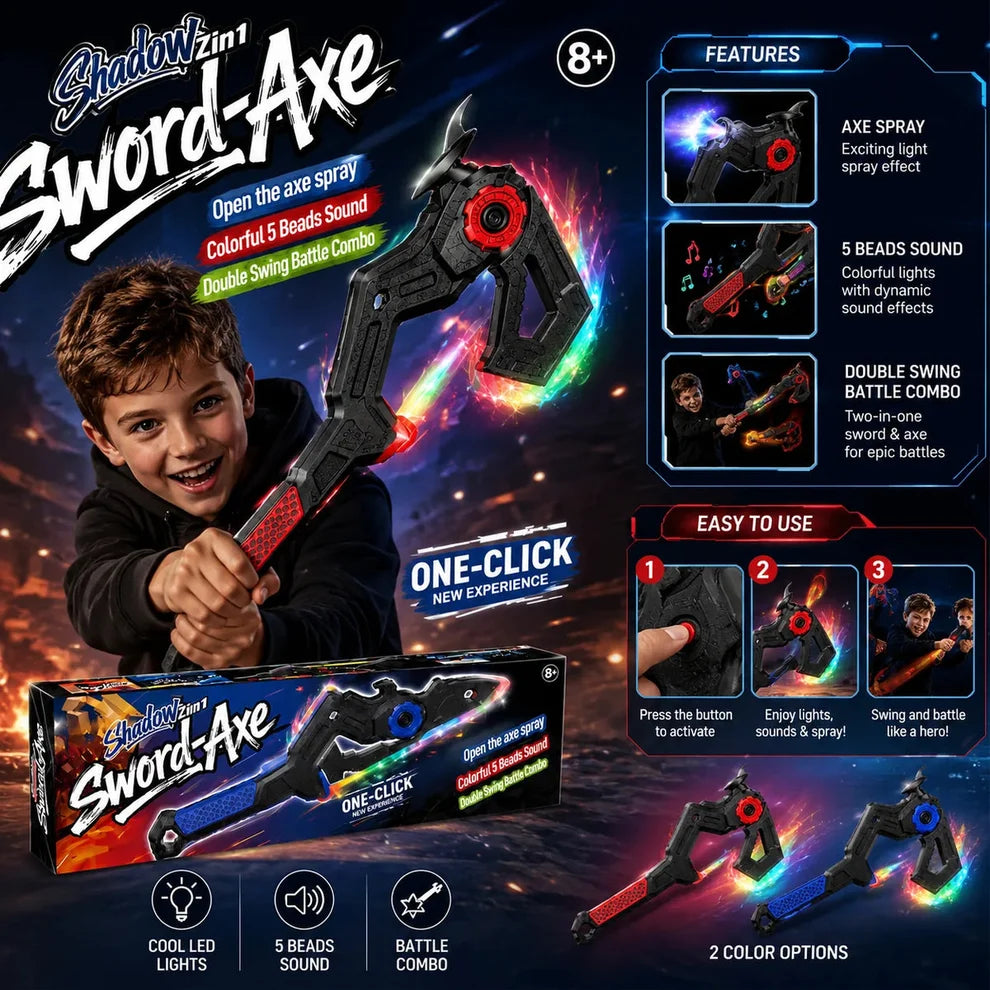 2-in-1 Shadow Sword-Axe toy(with smoke and light effects)