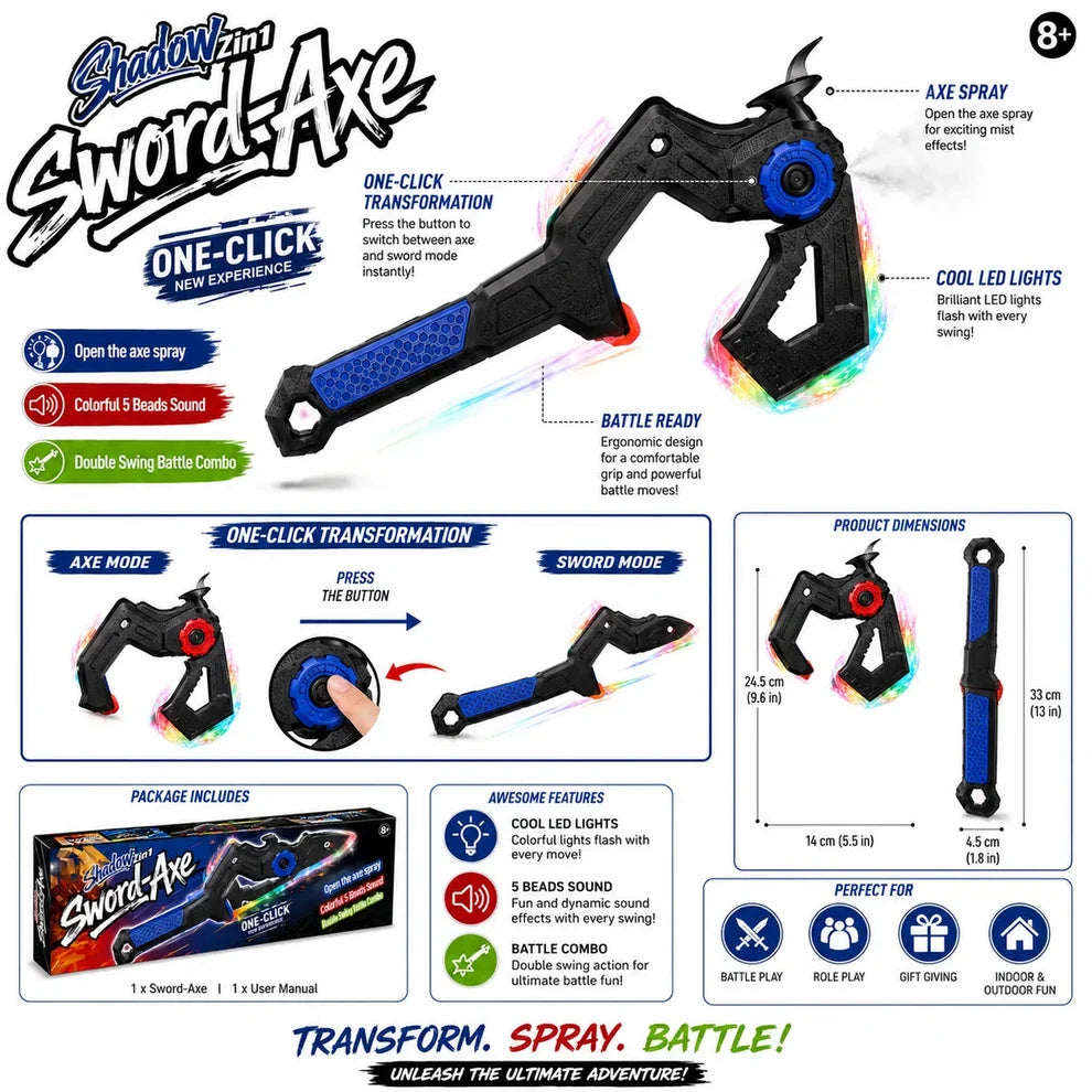 2-in-1 Shadow Sword-Axe toy(with smoke and light effects)