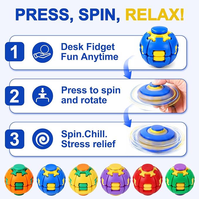 360° Press & Spin Fidget Spinner Ball