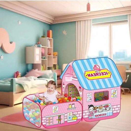 PopTent Kids Ice Cream Play Tent with 5 Colorful Balls