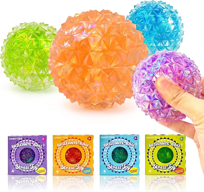 Brilliant Ball Stress Toy – Colorful Sensory Squeeze Ball