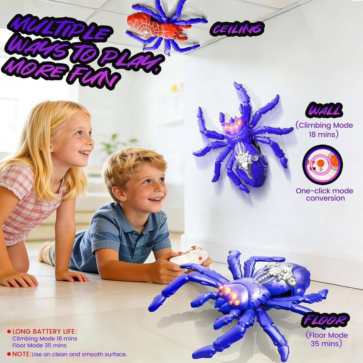 Remote Control Multi-Functional Wall Climbing Spider Toy