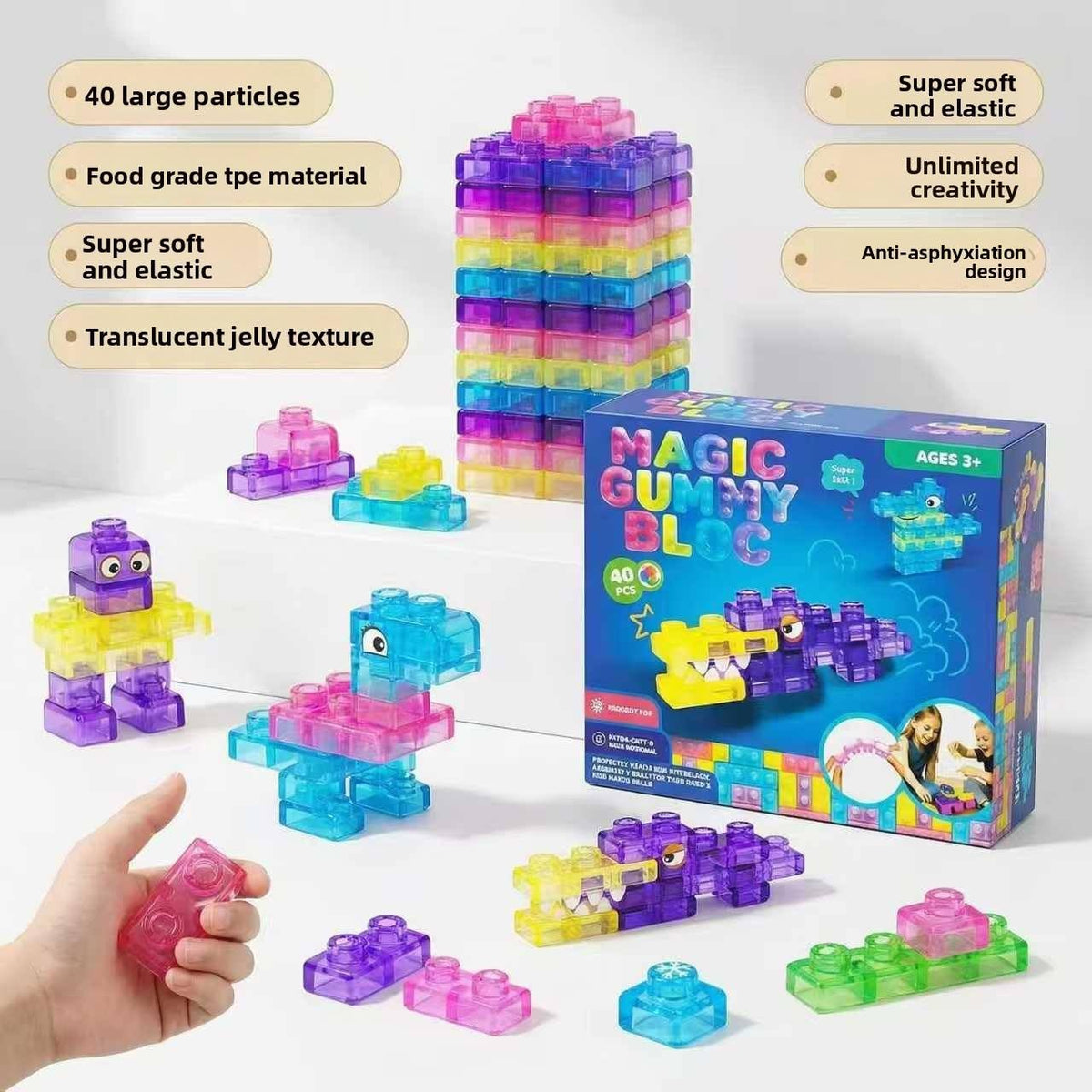 Magic Gummy Blocks – Colorful Building Blocks Set