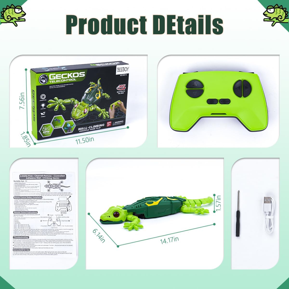 Remote Control Gecko Lizard Toy